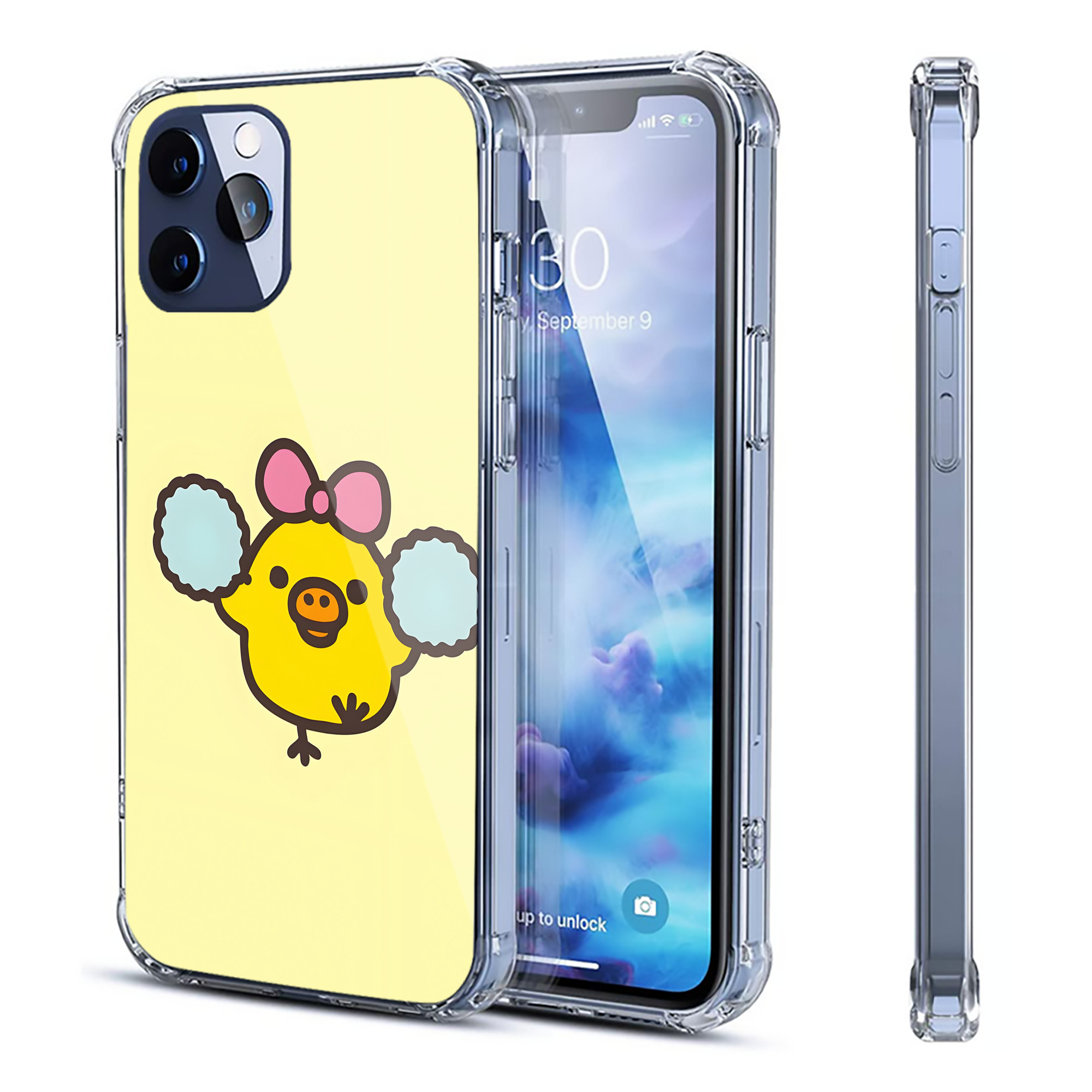 （画像用） リラックマ リラックマ キイロイトリ Rilakkuma Korilakkuma Kiiroitori 【iPhone 12シリーズ対応】透明スマホケース（クリアソフトケース）
